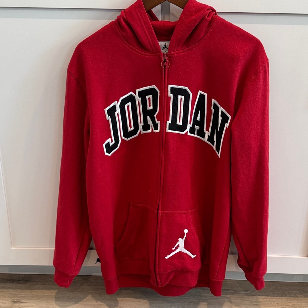 Jordan Red Zip Up Sweater